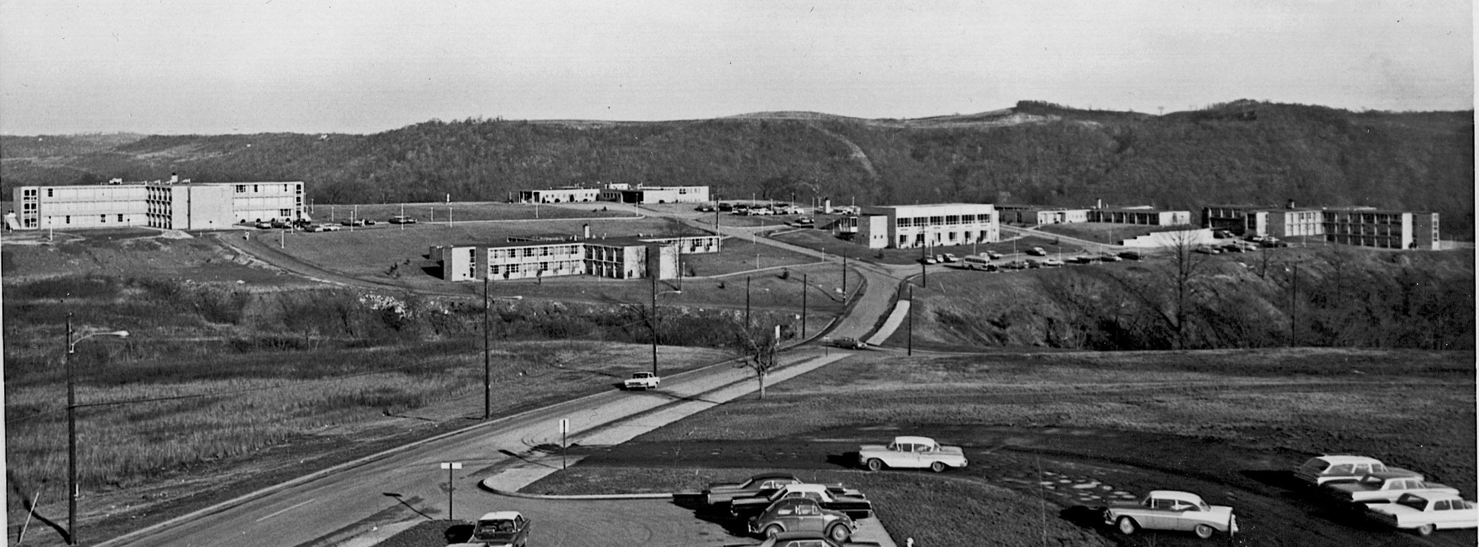 The hilltop campus circa 1961.