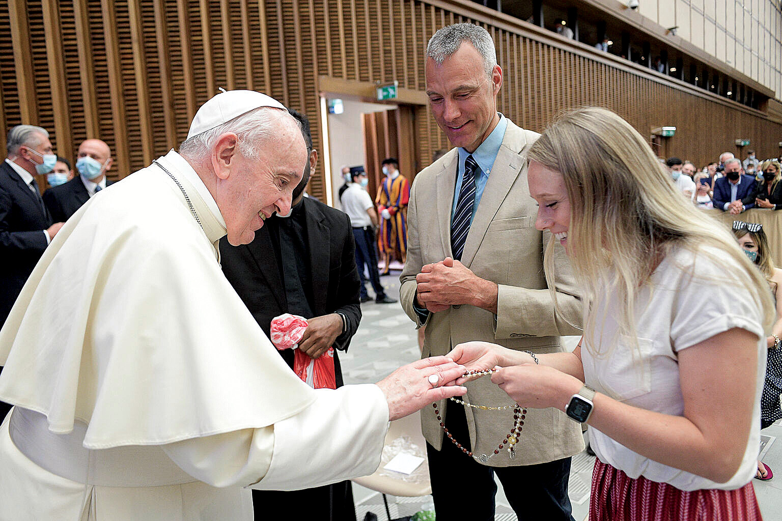 Joined by Austrian Program Director Tom Wolter, Ashley Buck visits with Pope Francis.