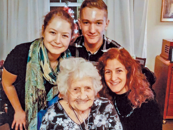 Franciscan writer Jessica Walker with her 96-year-old grandma, Ruth Then, and family.