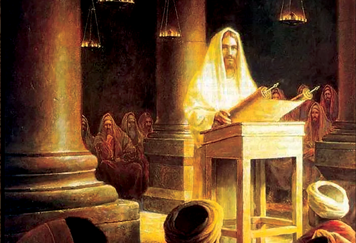 Jesus in the synagogue: “The Spirit of the Lord God is upon me.”