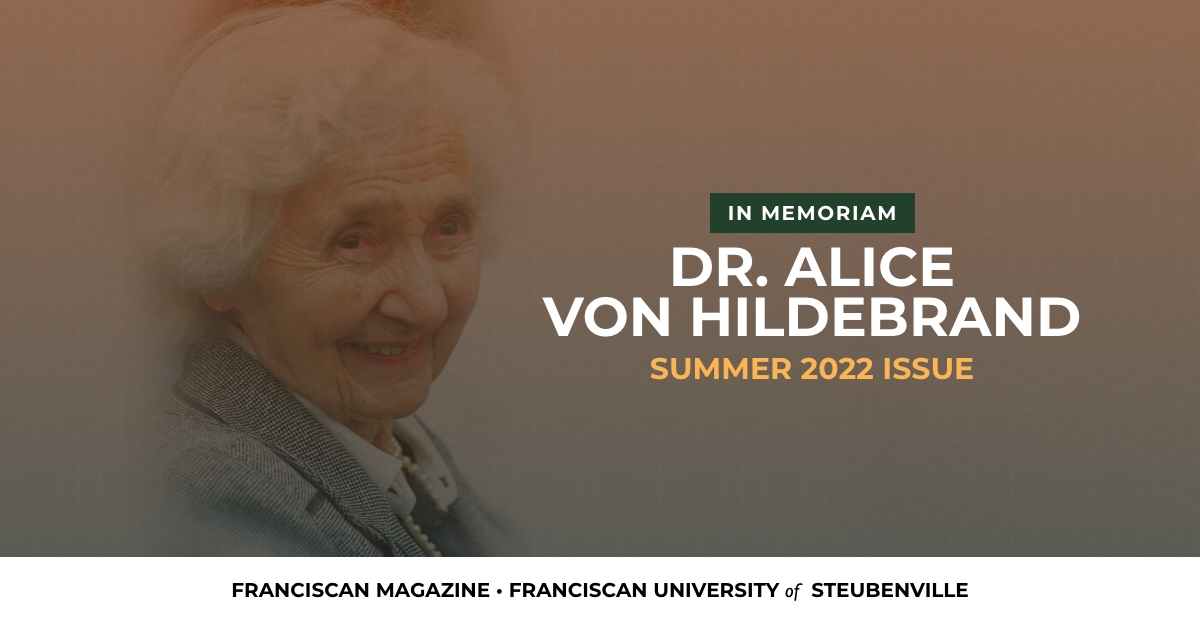Dr. Alice von Hildebrand (19232022) Franciscan Magazine