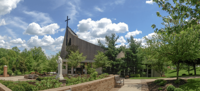 Summer day view of Christ the King chapel.