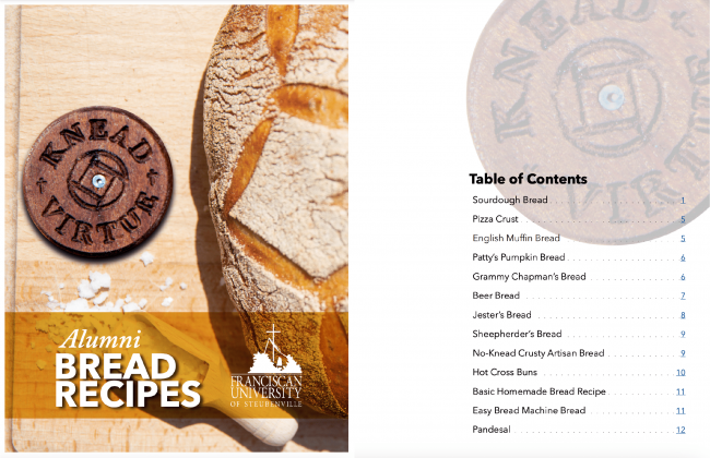 A magazine spread with the headline "Alumni Bread Recipes".