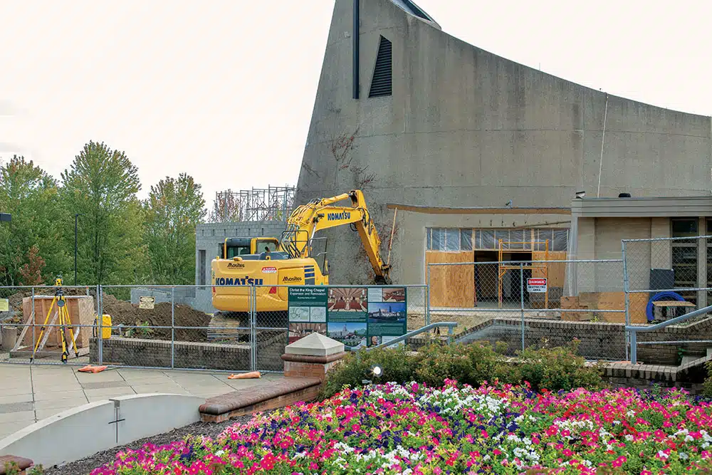 Christ the King Chapel renovation and expansion will continue through May 2025.