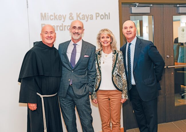 Fr. Dave Pivonka, Dr. Arthur Brooks, and Kathy and Ward Fitzgerald