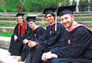 William Spinnenweber, second from left, with three friends at their graduation.