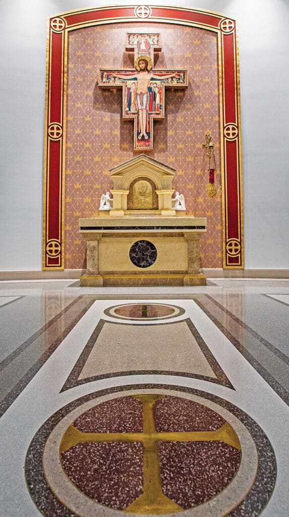 San Damiano Cross over a tabernacle. 